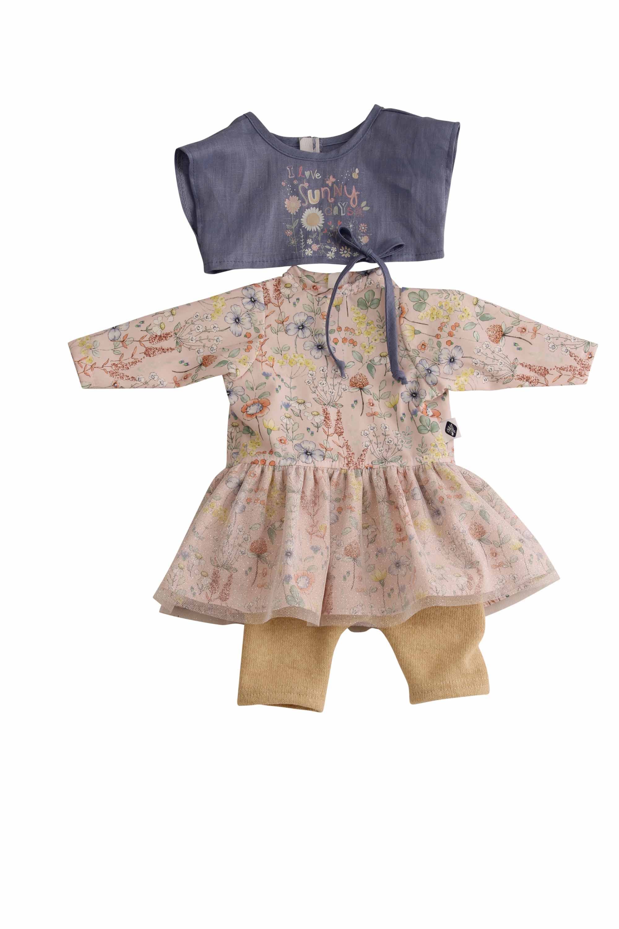 Kleidung zu Stehpuppe 52 cm Elli  Blumenkleidung