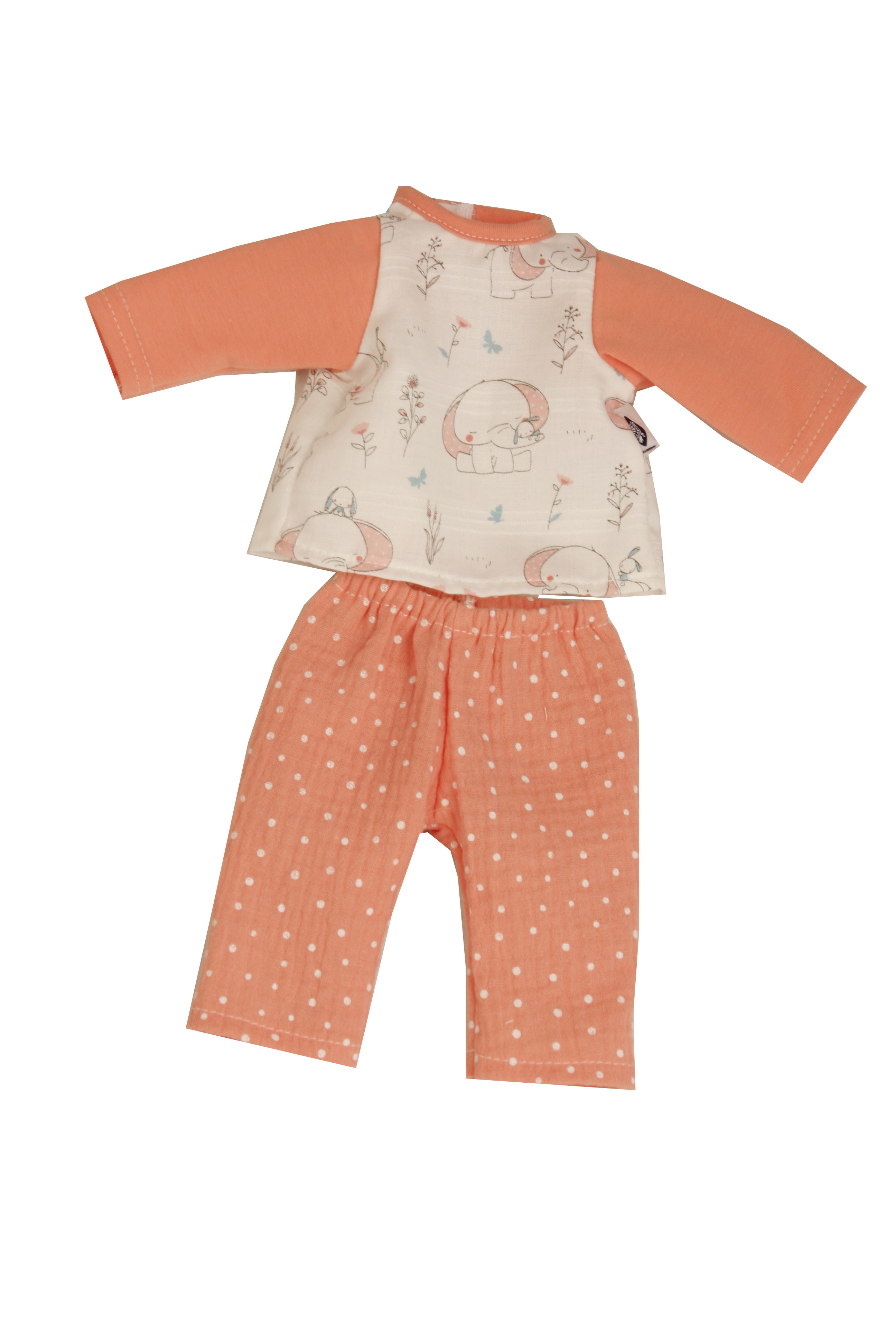 Kleidung Schlafanzug zu Puppe 32 -52  cm rose/weiss