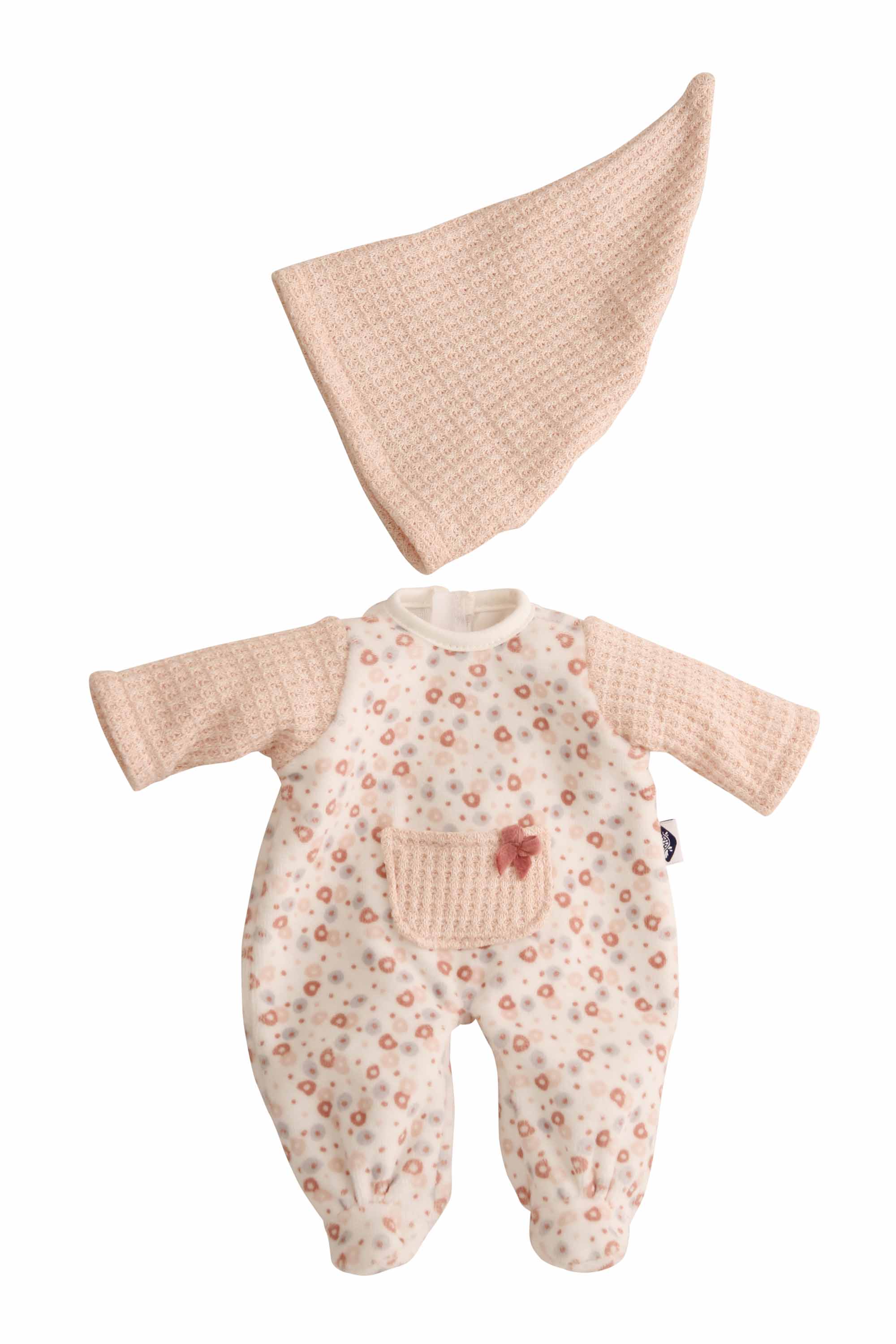 Kleidung zu Puppe Schlummerle 32 cm, Nickyoverall weiss/rose