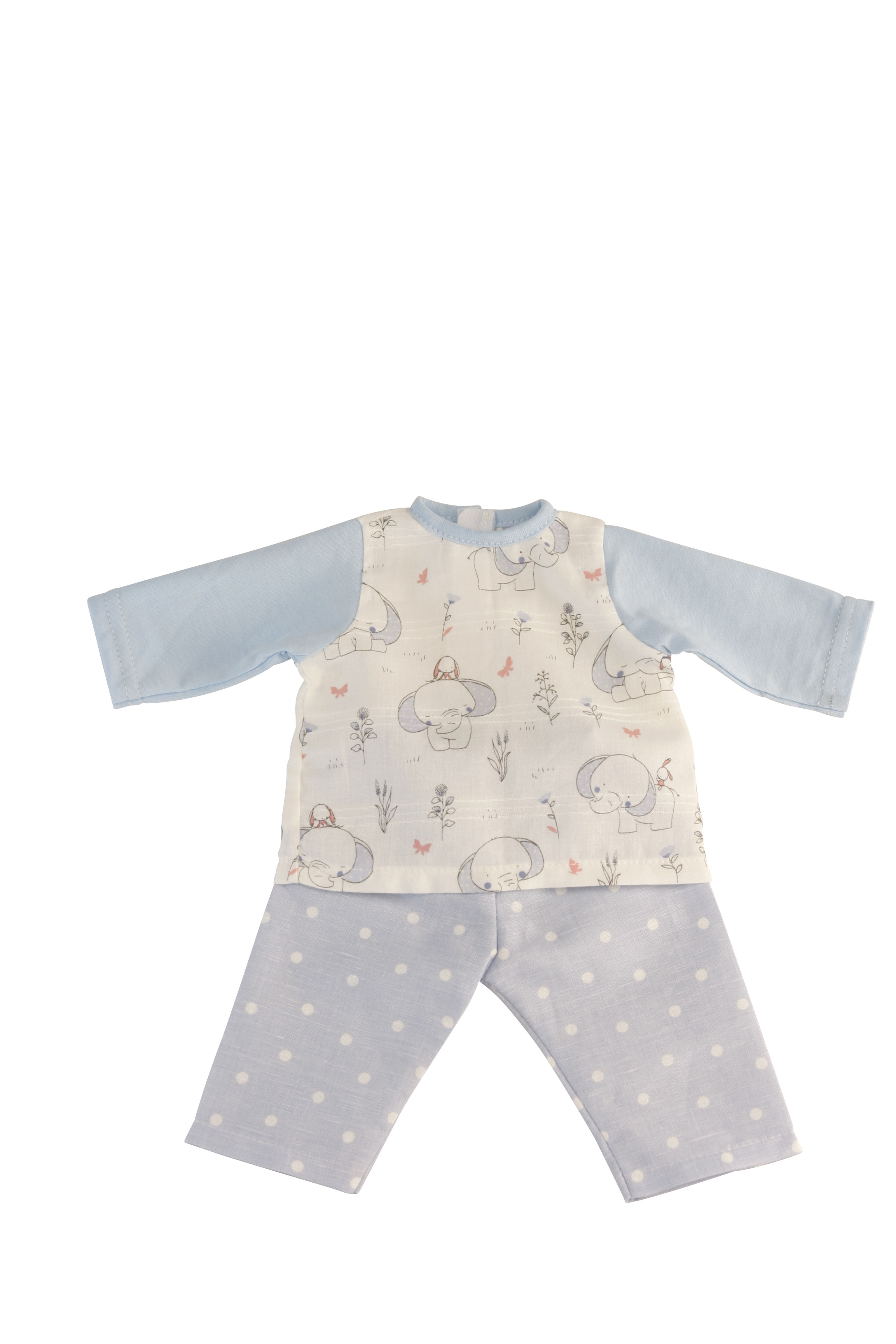 Kleidung Schlafanzug zu Puppe 32 -52  cm blau/weiss