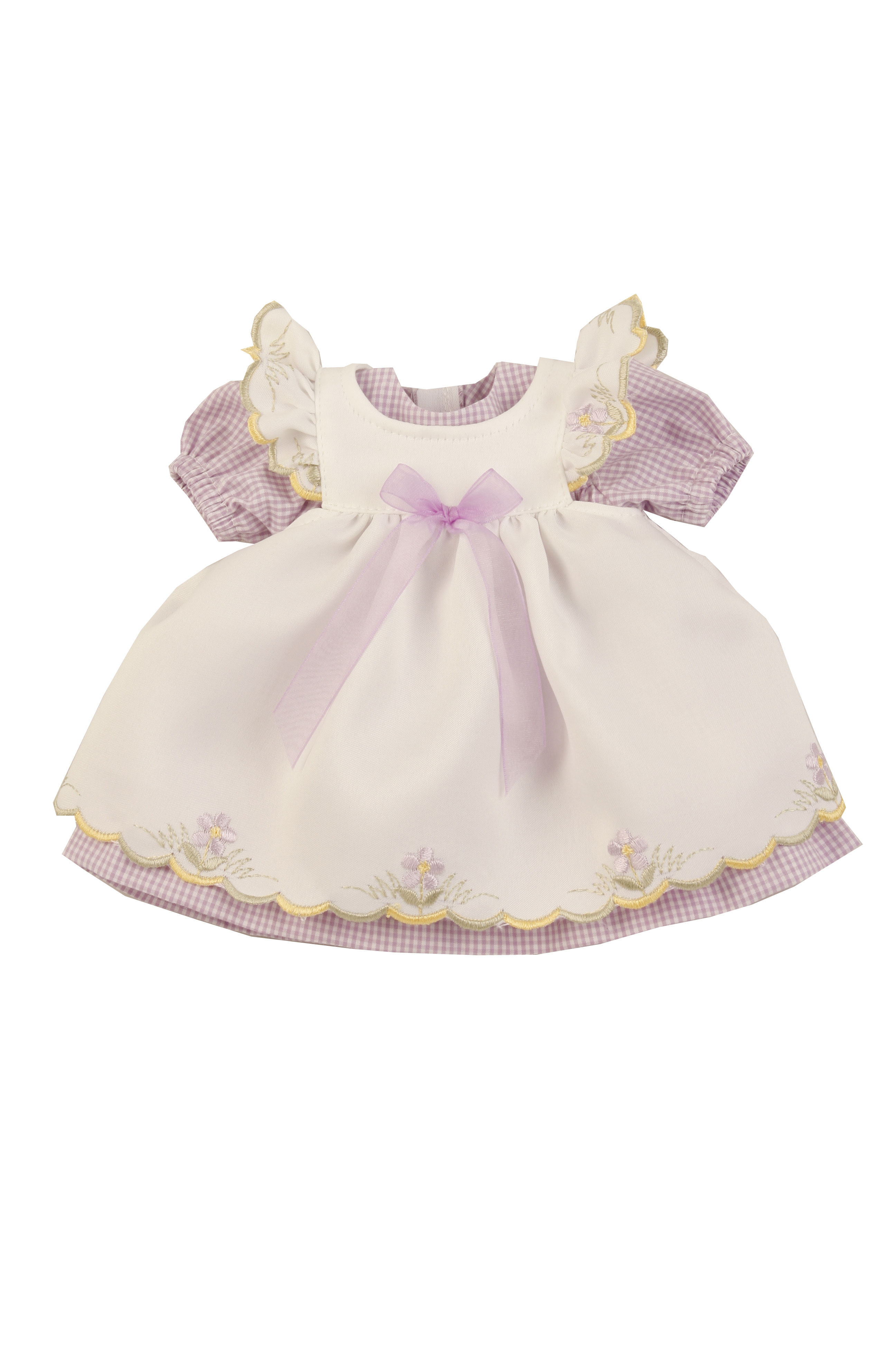 Kleidung zu Stehpuppe 41 cm Sommerkleid weiss/lila