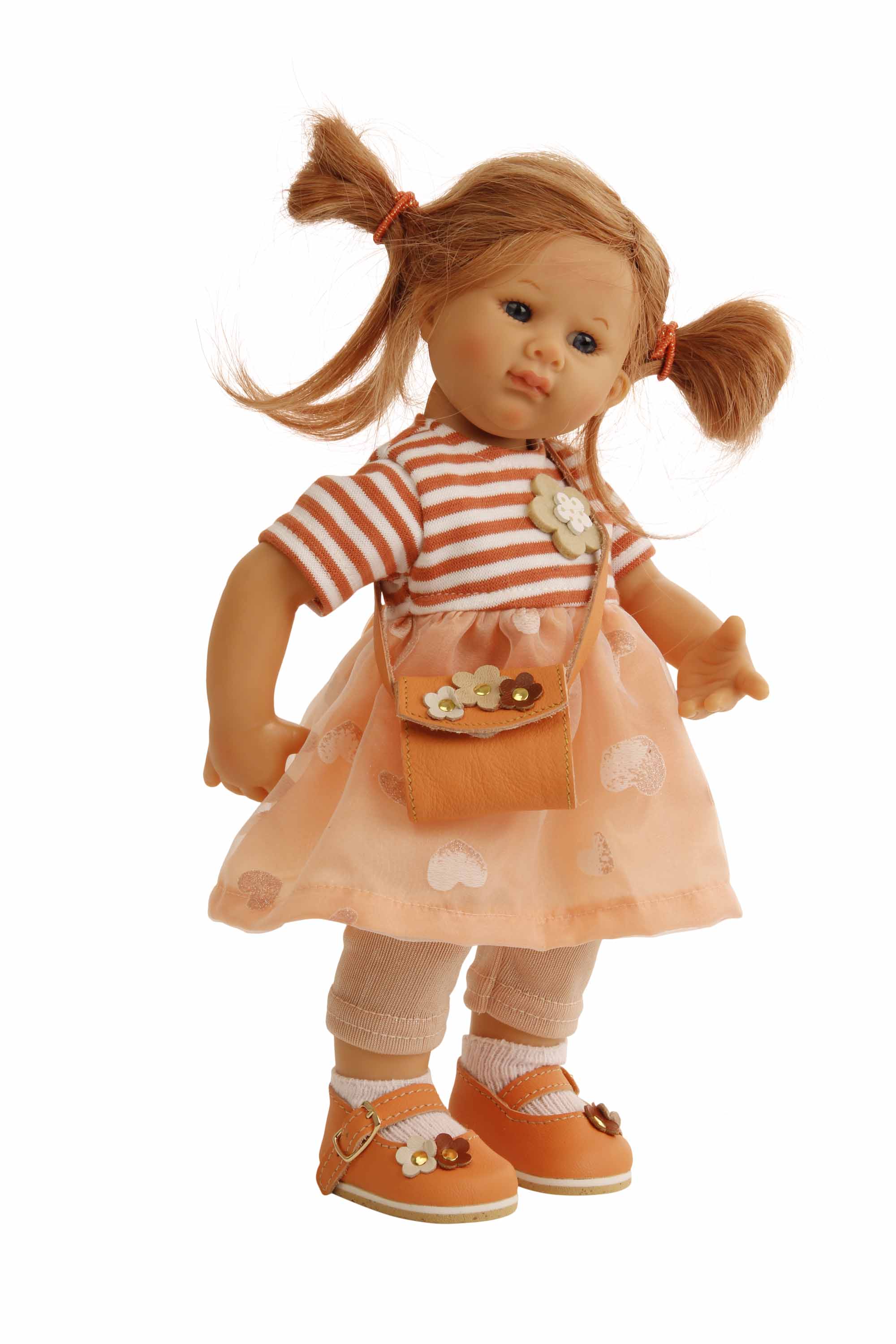 Puppe Müller-Wichtel Maja 30 cm rote Haare, Kleidung rot/orange