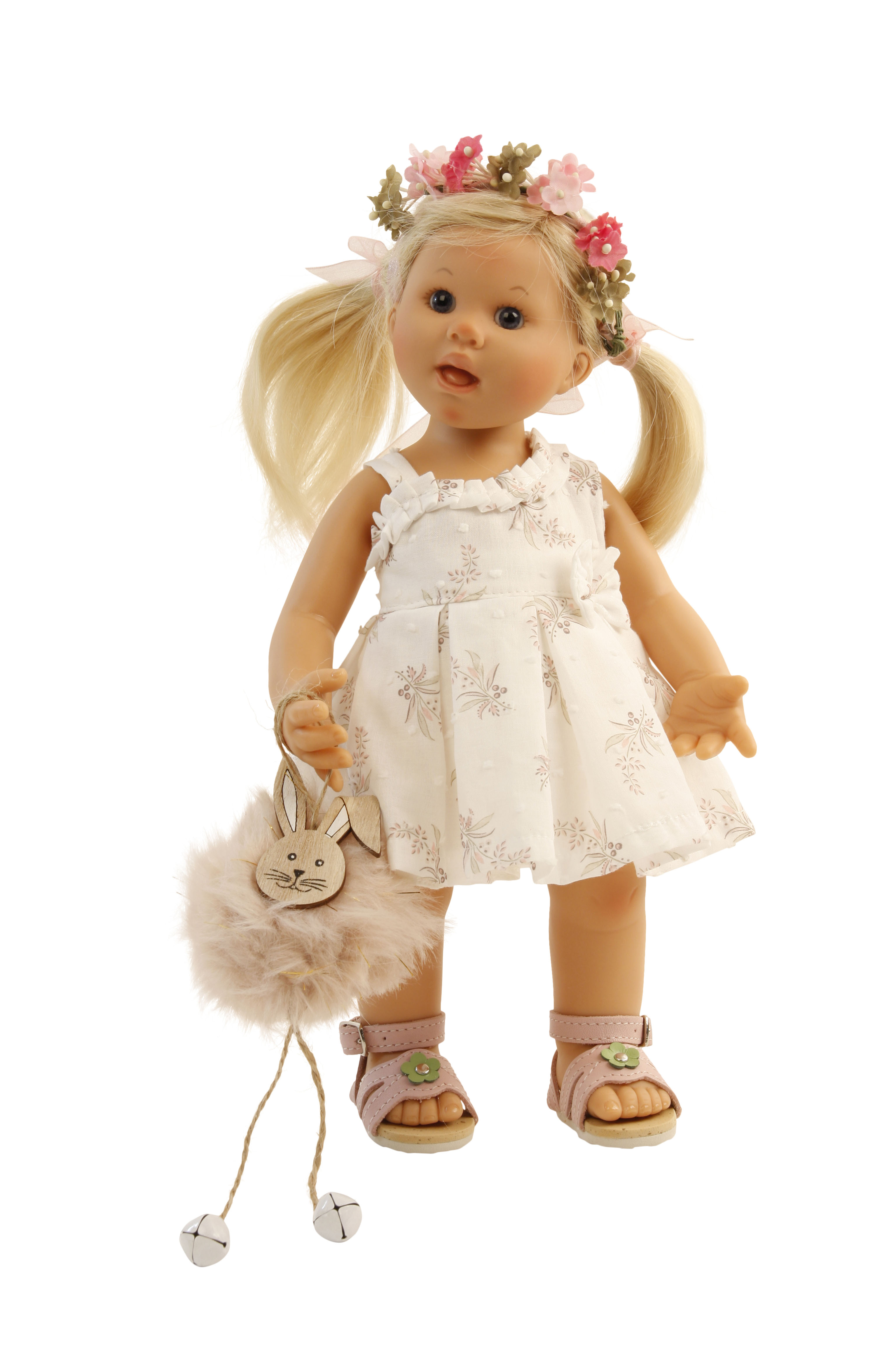Puppe Müller-Wichtel Emma 30 cm blonde Haare, Kleidung  festlich