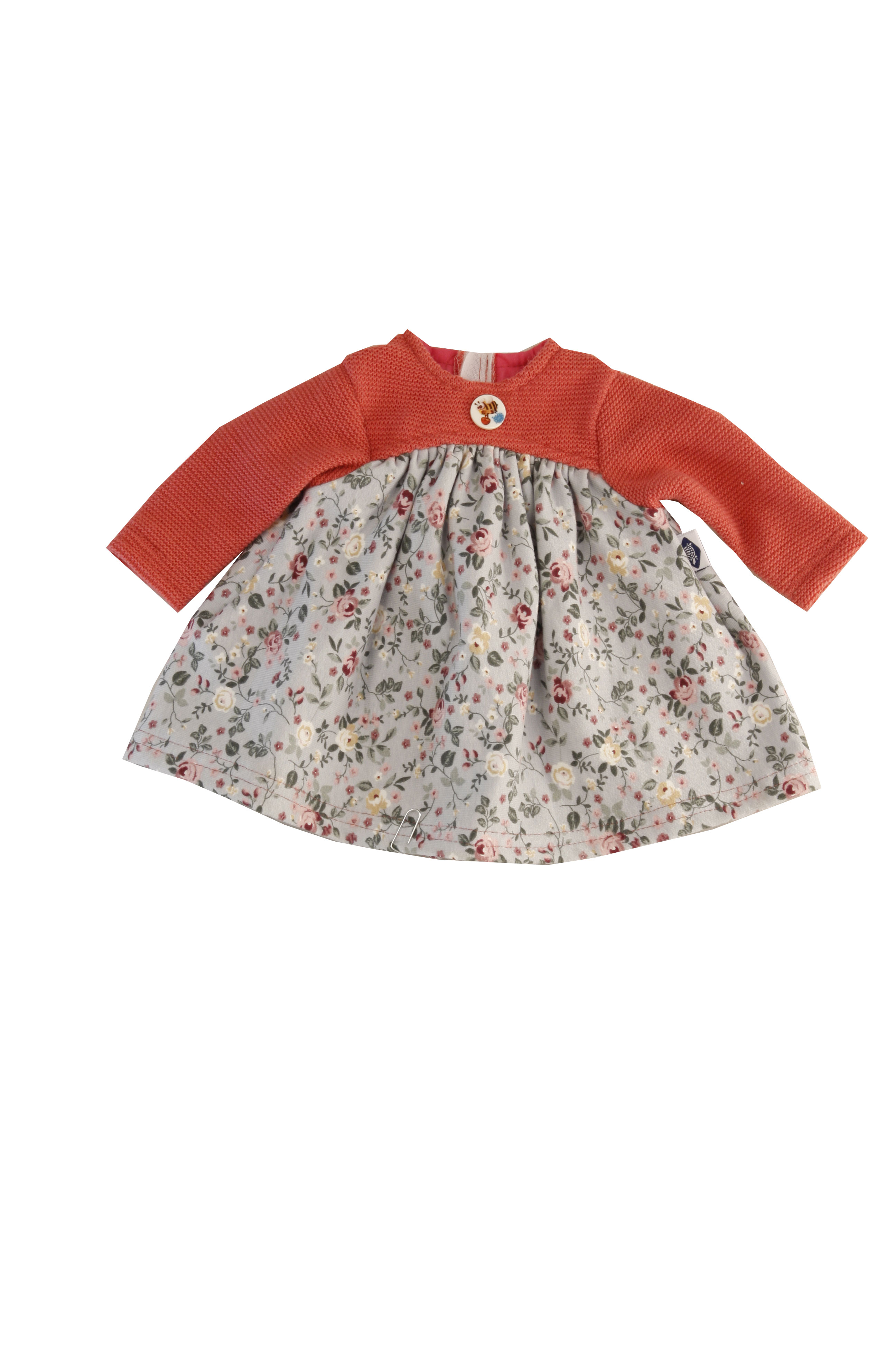 Kleid für Puppen 32-52 cm  in rot/blau/weiss